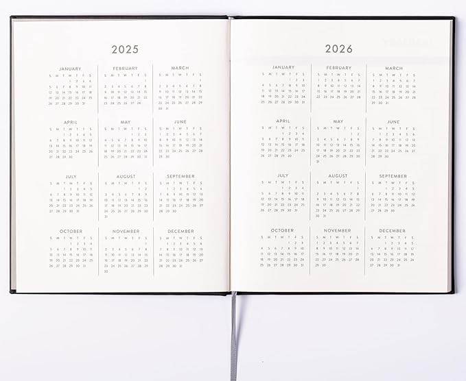 Eccolo 2025 Large Agenda Planner, 12 Month, Yearly, Monthly & Weekly Pages, Habit & Gratitude Tracker (Hardcover - 8 x 10")