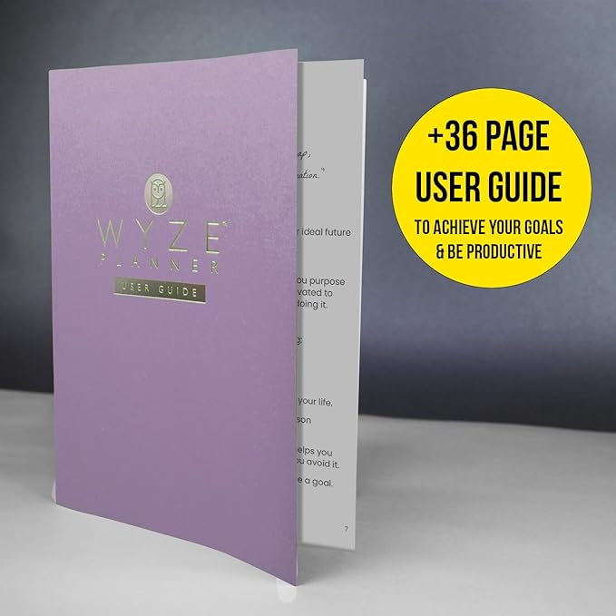 Pro - Goal Setting Planner to Increase Productivity and Achieve Personal and Business Goals. 12 Month Undated Daily, Weekly and Monthly Journal Organizer with Calendar (Lilac)