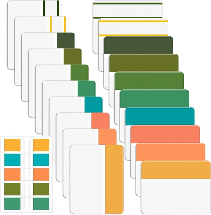 Mr. Pen- Sticky Index Tabs, 500 Pcs, 21 Sets, Colorful Sticky Tabs for Notebooks, Page Markers, Page Tabs for Binders, Page Tabs Sticky Tabs for Books, Notebook Tabs, Book Sticky Tabs for Notebooks