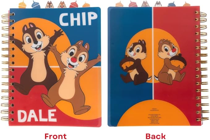 Innovative Designs Disney Chip and Dale Tab Journal Notebook, Spiral Bound, 144 Lined Pages, 8 x 7
