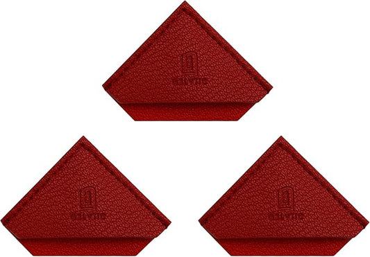 3 Pieces Leather Bookmarks Handmade Page Marker for Men Women and Kids, Faux Leather Page Clips Corner Book Markers for Students Teachers Gift for Writers Bookworm Book Lovers (06-Red)