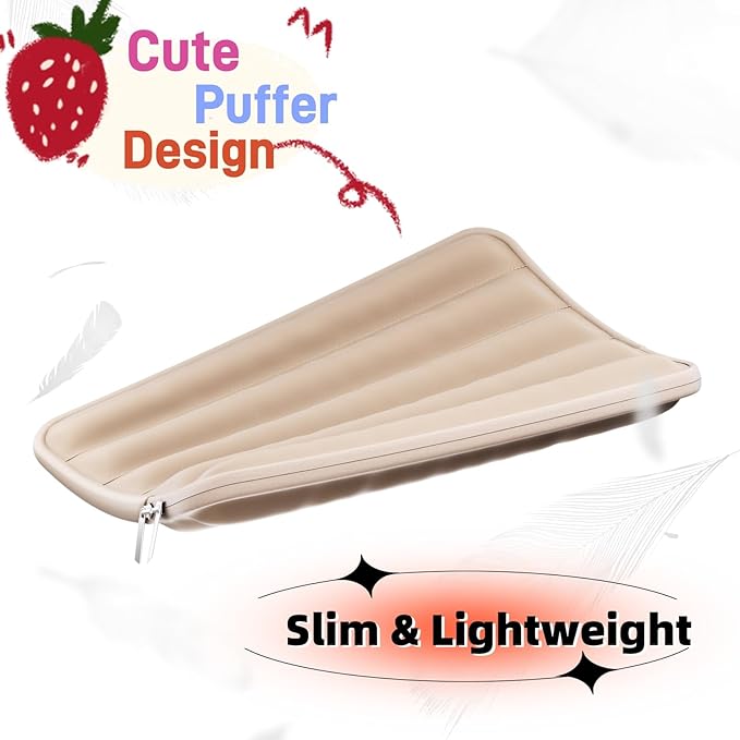 LS-M Puffy 13-14 Inch Laptop Sleeve Case for Women Men Cute Carrying Cover Compatible with MacBook Air M2, MacBook Pro 14 Protective Portable Case (Mint Green, 13-14inch)