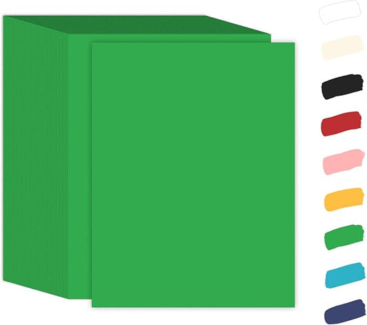 100 Sheets Green Cardstock 8.5 x 11, Goefun 65lb Green Construction Paper 8.5 x 11 for Christmas Cards Making, Invitations and Craft