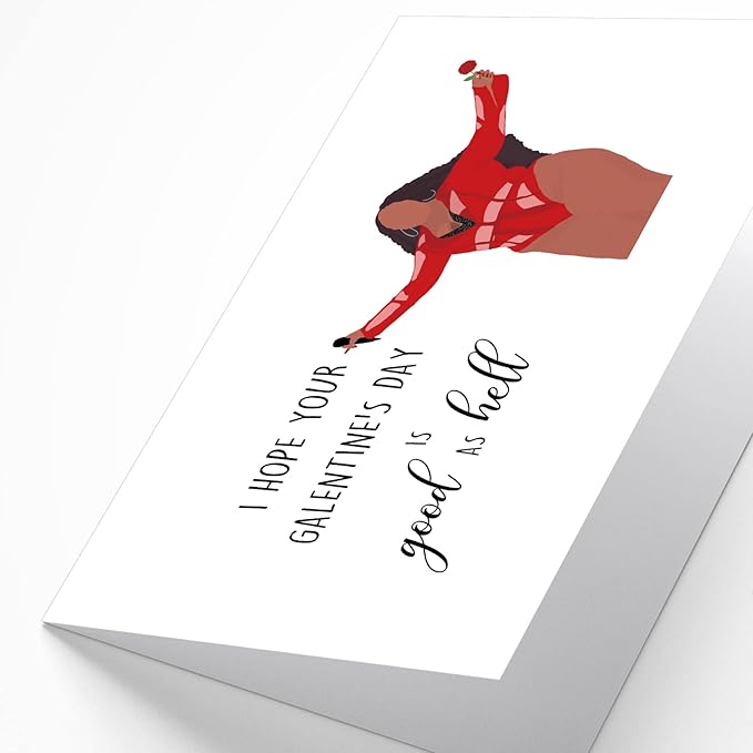 Funny Lizzo Galentine’s Day Card for Bestie, Good As Hell Galentine’s Day Card for Friends