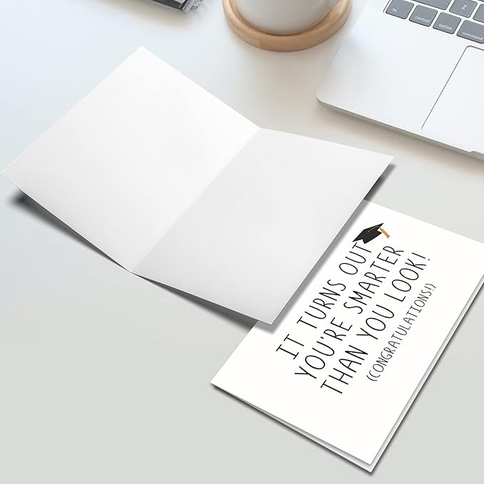 Ogeby Funny Graduation Card Gifts for Him Her, Cute Graduation Card, Turns Out You're Smarter Than You Look