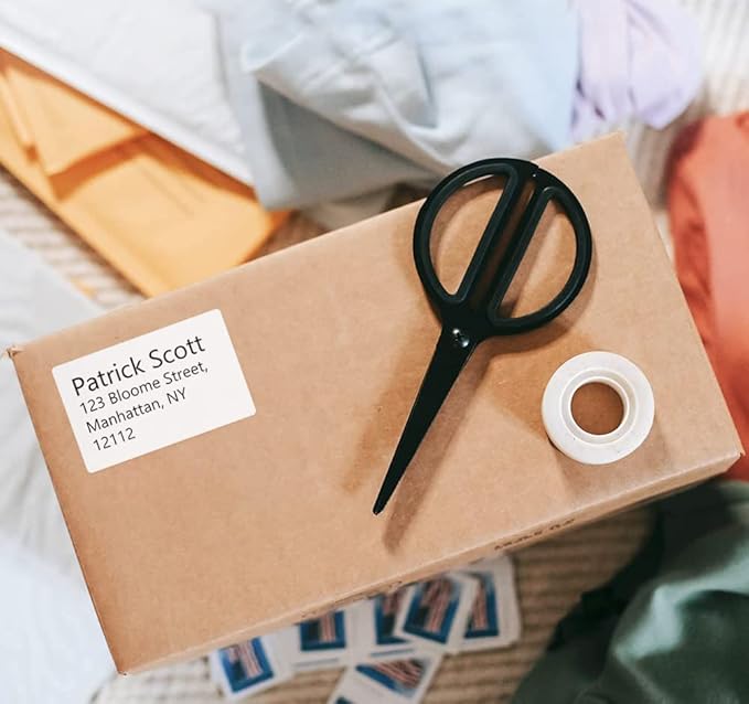 Phomemo [6x230 pcs] Original Labels for M110 M100 M220 M221 M120 M200, 1.97'' x 1.18'' (50x30mm),6 Rolls, 230 Labels/Roll, Square, White, All-Purpose Self-Adhesive Thermal, for Barcode, Name, Address