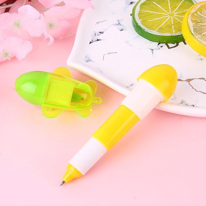 30pcs Mini Plane Ballpoint Pen Cute Cartoon Retractable Ball Pen for Kids (Random Color)