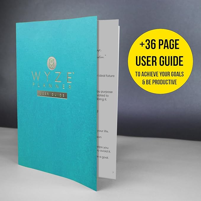 Pro - Goal Setting Planner to Increase Productivity and Achieve Personal and Business Goals. 12 Month Undated Daily, Weekly and Monthly Journal Organizer with Calendar (Turquoise)