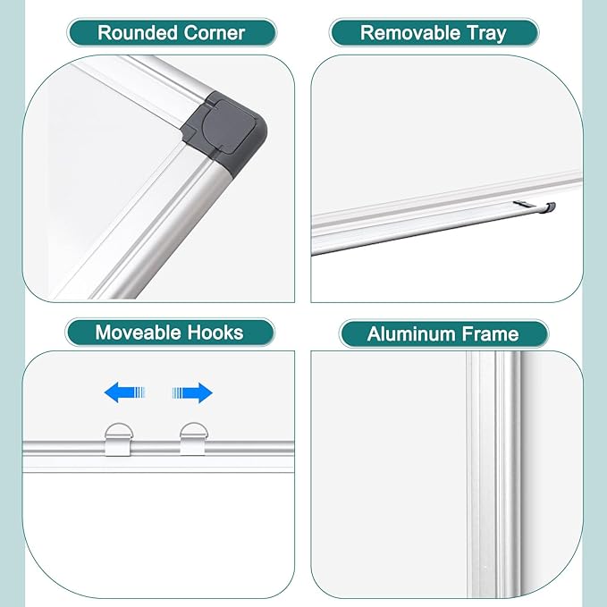 Double Sided Magnetic White Board, 48"x36" Dry Erase Whiteboard for Wall with Aluminum Frame Large Presentation Board for School, Office and Home