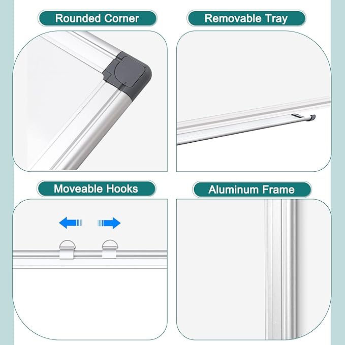 Double Sided Magnetic White Board, 36"x24" Dry Erase Whiteboard for Wall with Aluminum Frame Presentation Board for School, Office and Home