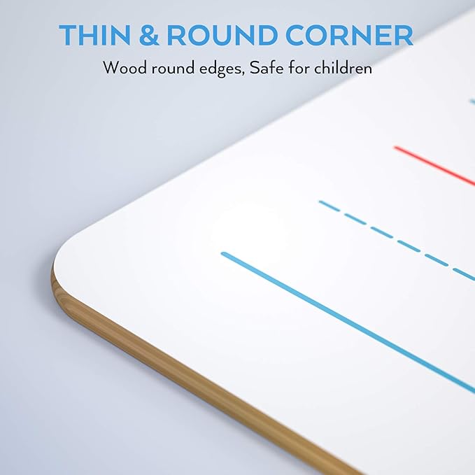 Nicpro Dry Erase Lap Board 9 x 12 inches 2 Pack Ruled Kid Double Sided Blank & Lined Small Lapboard with 8 Pens, 2 Eraser, Learning Mini Whiteboard Portable for Student and Classroom Use