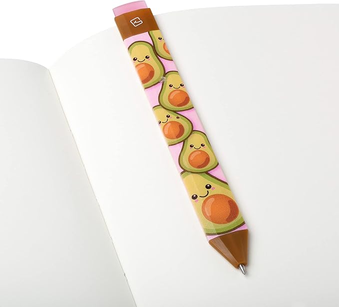 New Pen Bookmark with Refills | Erasable Ballpoint Gel Pen and Bookmark 3-in-1 | Ink Novelty Pen with Eraser | Page Marker | Book Marker | Page Holder Clip | Gift for Reader and Writer (Avocado)