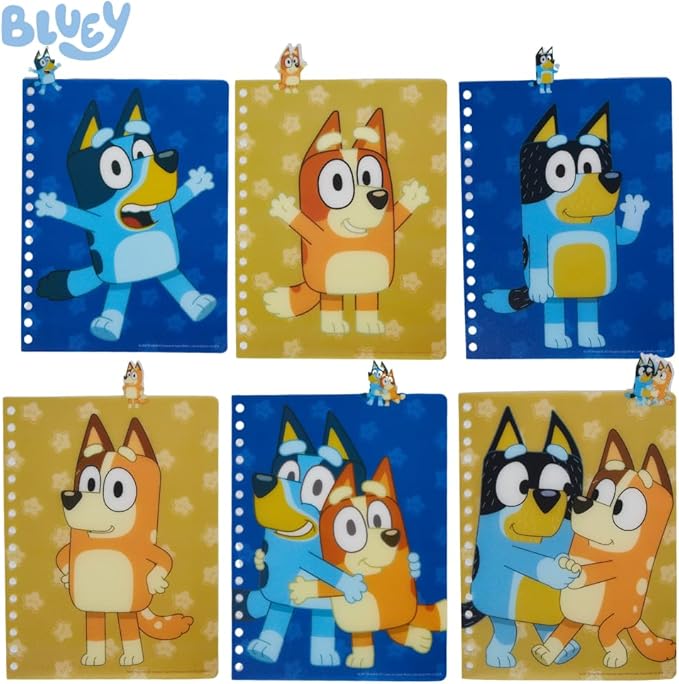 Innovative Designs Bluey Tab Journal Notebook, Spiral Bound, 144 Lined Pages, 8 x 7 inches, Blue