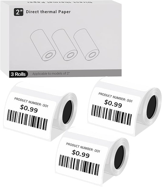 Direct Thermal Labels,1.57''X1.18'' (40 x 30 mm)Thermal Label Sticker,Thermal Printer Labels for UPC, Barcodes, Postage, Address,Compatible with Most Desktop Label Printers, 115 Labels, 3 Rolls