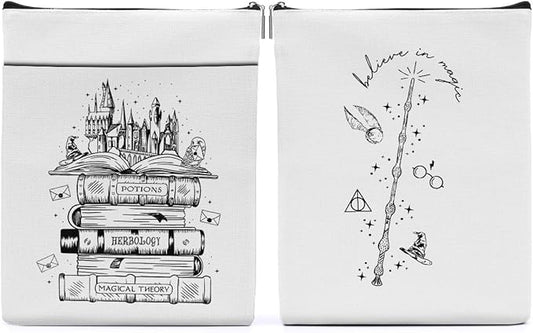 Magic Stuff Magic Book Sleeve Book Cover Book Lovers Gifts Book Club Gifts Wizard Book Protector Book Gifts for Readers Women Magic Movie Fans Bibliophile Bestie Friend Graduation Birthday Gifts
