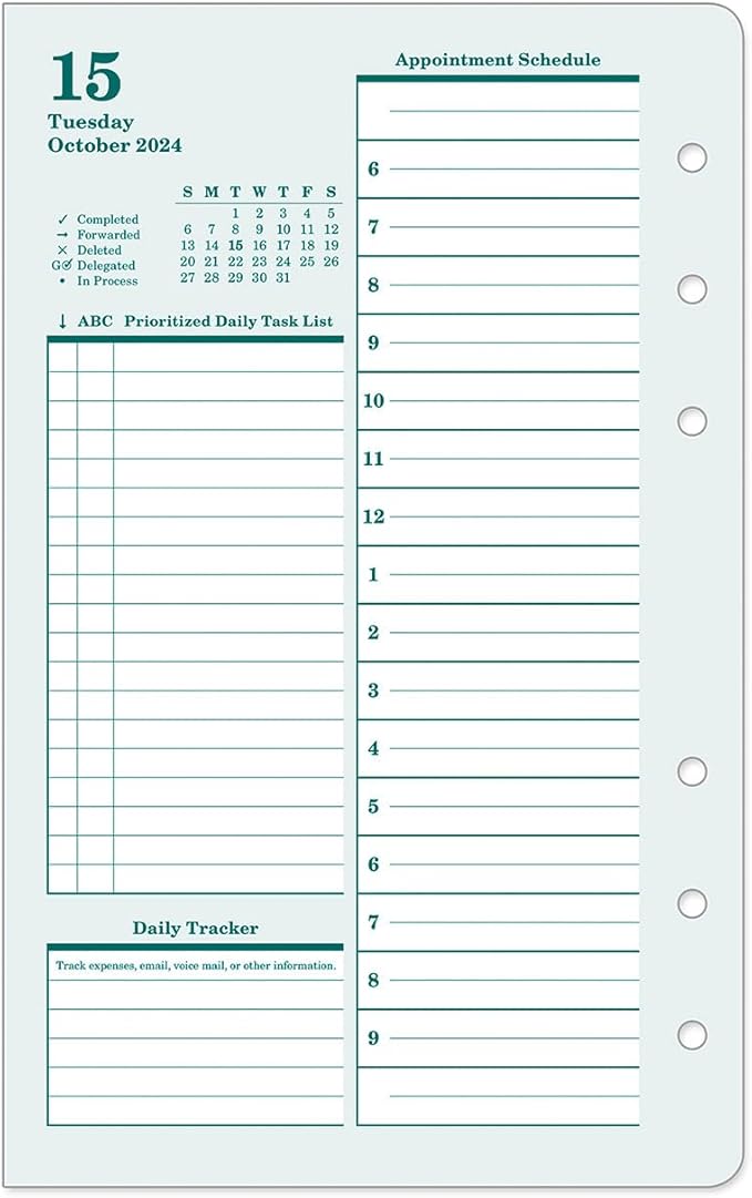 FranklinCovey - Original Two Page Per Day Ring-Bound Planner (Compact, Oct 2024 - Sep 2025)