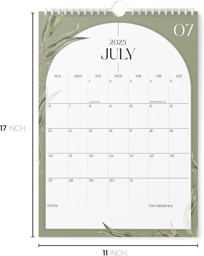 Calendar 2024-2025 - Vertical 11x17 2024 Wall Calendar Runs Until December 2025 - Easy Planning with the Aesthetic Wall Calendar 2024-2025 Monthly - Karto - Boho Greenery