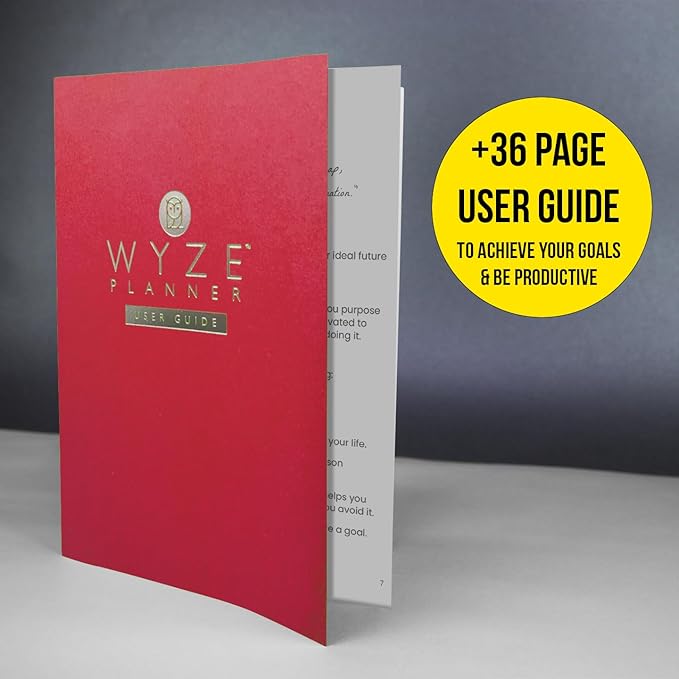 Pro - Goal Setting Planner to Increase Productivity and Achieve Personal and Business Goals. 12 Month Undated Daily, Weekly and Monthly Journal Organizer with Calendar (Red)
