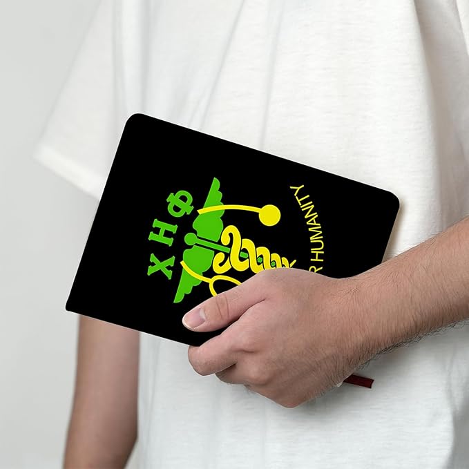 AKA Sorority Gift Leather Notebook for Women Girls Pink and Green Greek Sorority Journal Notebook Sisterhood Graduation Gift (service for humanity)