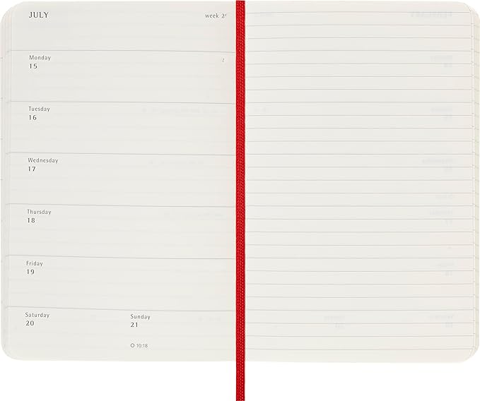 Moleskine Classic 18 Month 2023-2024 Weekly Planner, Soft Cover, Pocket (3.5" x 5.5"), Scarlet Red