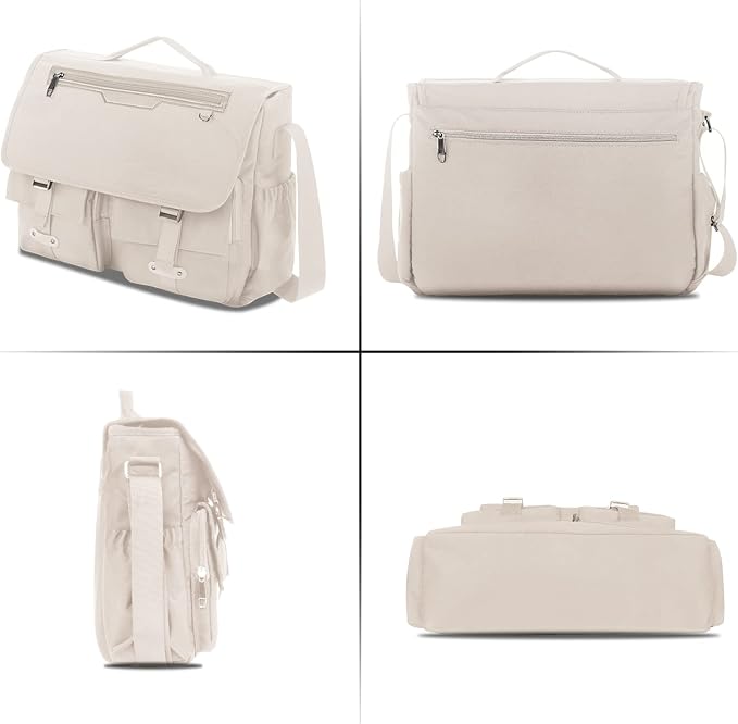 Lovvento Shoulder Messenger Bag for Men - Women Laptop Bag 15.6 inch Satchel Bags Mens Canvas Crossbody Tote Bags