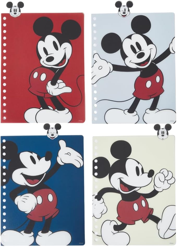 Innovative Designs Disney Mickey Mouse Journal Notebook, Spiral Bound, 96 Lined Pages, 8 x 7 inches, Grey