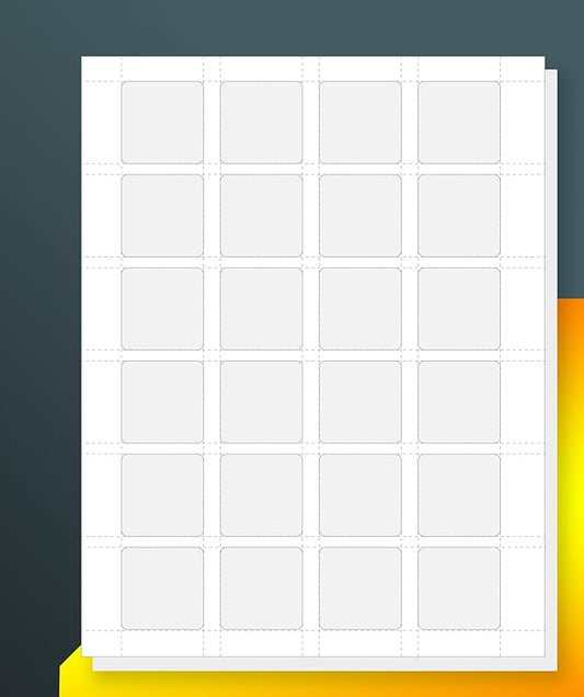 24UP 1.5" x 1.5" Square Labels for Laser & Inkjet Printers[300 Sheets,7200 Labels]