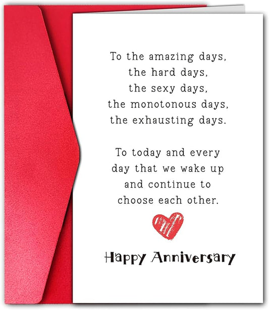 Happy Anniversary Card for Boyfriend Husband, 1st 2nd 3rd Anniversary Card from Girlfriend Wife (To the Amazing Hard Sexy Days)