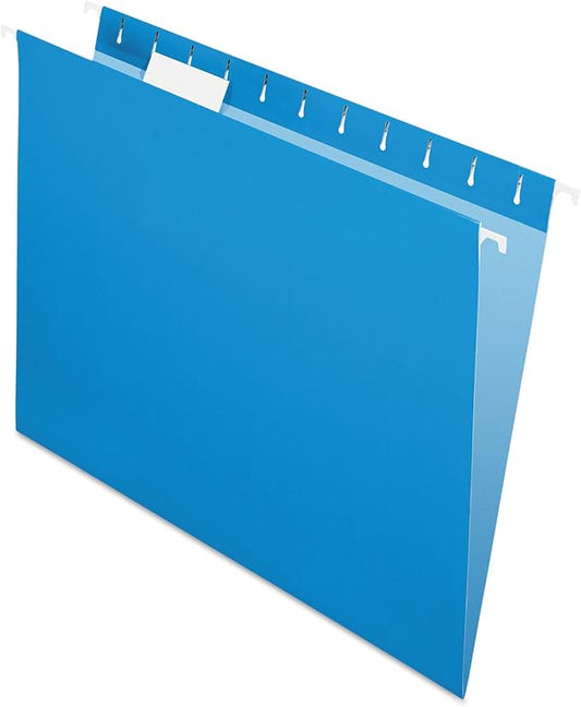 Pendaflex Recycled Hanging Folders, Letter Size, Blue, 1/5 Cut, 25/BX (81603)