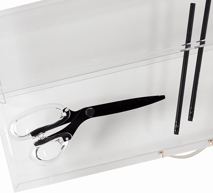 russell+hazel Acrylic Monitor Stand with Drawer, 20” x 10” x 5.25”, Desktop Organization, Clear, Hold up to 10 lbs., 98149