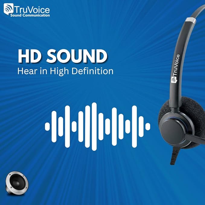 TruVoice Headset Training Solution for Phones (Includes 2 x HD-150 Professional Double Ear Headsets with NC Microphone,Training Cord and Smart Lead - Works with 99% of Phones with Headset Port)