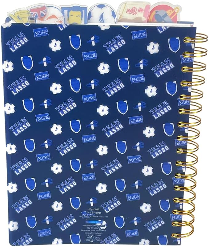 Innovative Designs Ted Lasso Tab Journal Notebook, Spiral Bound, 144 Lined Pages, 8 x 7 inches