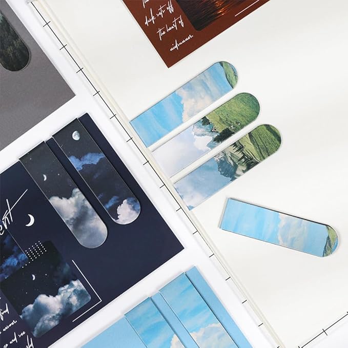 Magnetic Bookmarks Magnet Page Markers, 12 PCS Magnetic Page Clip for Students Teachers, Fun Book Marks for Reading (QS239)