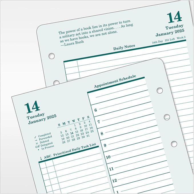 FranklinCovey - Original Two Page Per Day Ring-Bound Planner (Compact, Jan 2025 - Dec 2025)