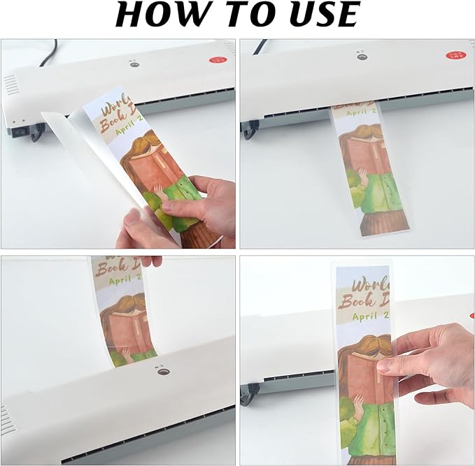 100Pieces Bookmark Laminating Pouches 2 * 8inch Hot Laminator Sleeves 5 Mil Compatible with Most Pouch Laminating Machines for Book Lovers Nature Lovers