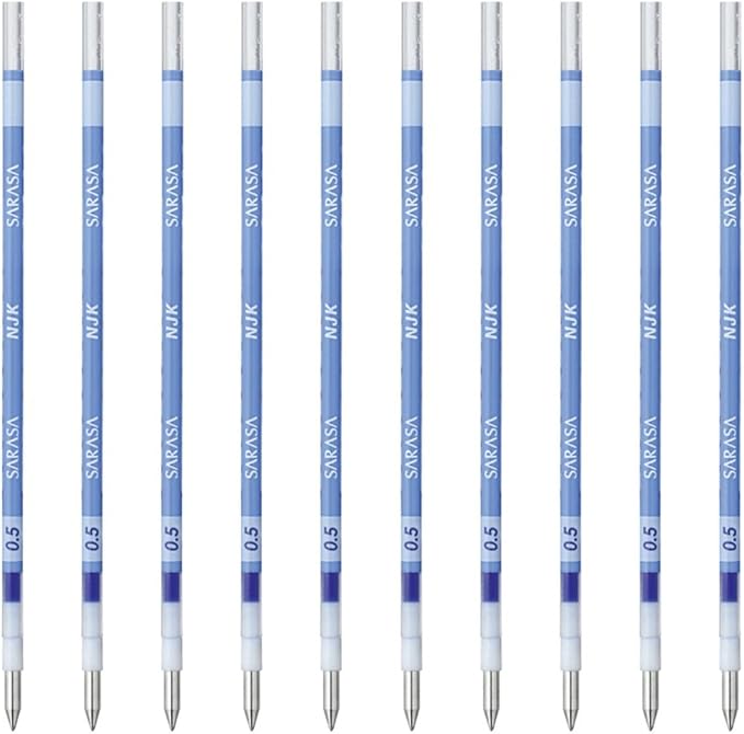 Zebra BRNJK5PB Ballpoint Pen Refill, Sarasa, NJK-0.5 Lead, Pale Blue, 10 Pens