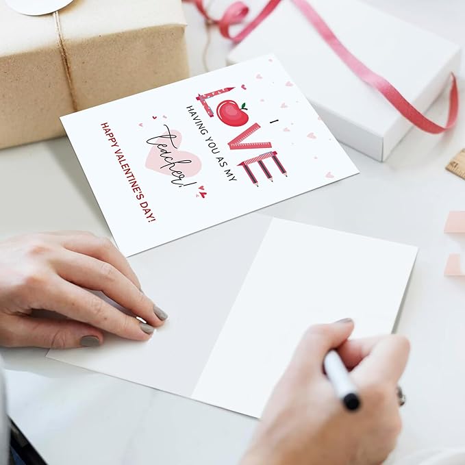 Ogeby Funny Valentines Day Card Gifts for Teacher, Cute Valentine’s Day Gifts for Teacher, Teacher Valentines Day Card Gifts, I Love Having You as My Teacher