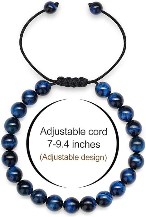 M MOOHAM Natural Stone Bracelets for Men - 8mm Tiger Eye | Matte Agate | Lava Rock Bracelets for Men Teen Boys Gifts Birthday Anniversary Christmas Gifts for Men Teens