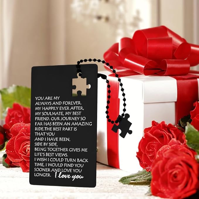 llxxeyopqdxz Happy Birthday Card for Husband, Valentines Day Gift for Men Wedding Gifts I Love You Gift for Him Fiance, Anniversary Card Gifts for Boyfriend Husband, Engraved Wallet Gift