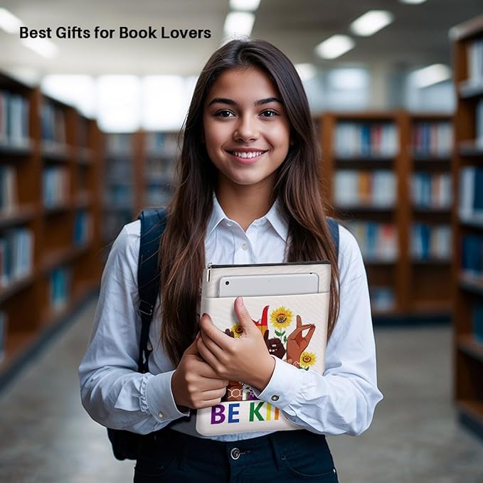 Book Themed Gifts Waterproof Book Sleeve Book Pouch LGBT Equality Rights Reading Gifts for Women Sisters Book Covers for Paperbacks Book Accessories Book Protector with Zipper and Front Pocket
