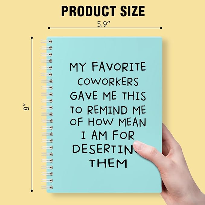 My Favorite Coworkers Gave Me This Blue Hardcover 160 Pages Spiral Notebooks, Funny Coworker Leaving Gifts, Coworker Birthday Gifts, Goodbye Gifts for Coworkers, Sarcastic Farewell Gifts
