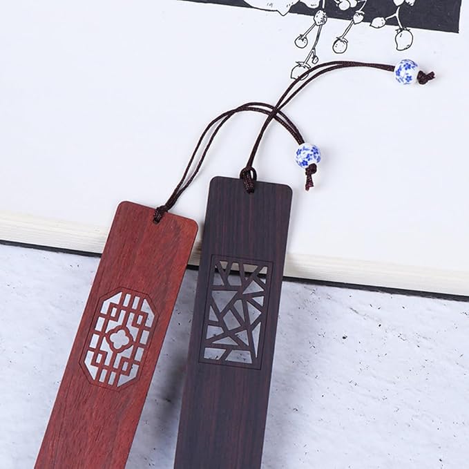 Wooden Bookmark Engraved Book Mark Vintage Style Best Unique Gifts Set for Book Lovers,Women,Men,Teacher,Birthday Present