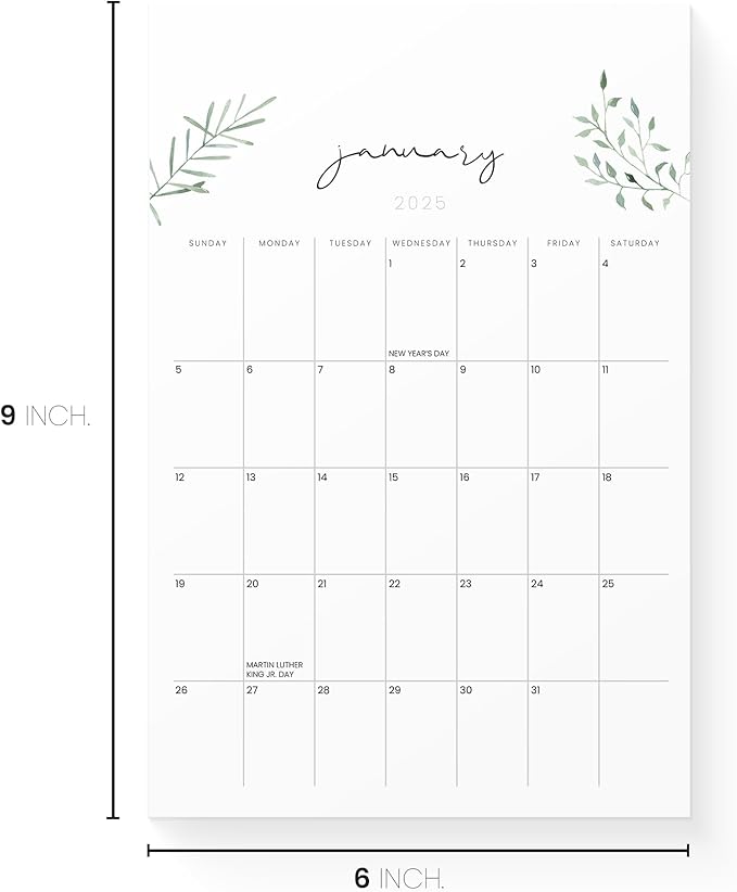Magnetic Calendar for Refrigerator 2024-2025 - Versatile 6x9 2024 Fridge Calendar Runs Until December 2025 - Easy Planning with Aesthetic Fridge Calendar Magnet - Karto - Greenery