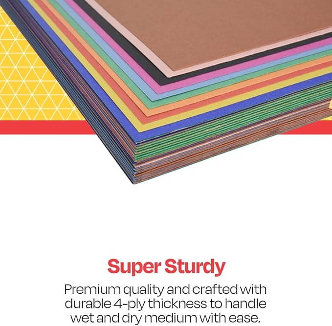 School Smart Railroad Board, 4-Ply, 22 x 28 Inches, Assorted Colors, 100 Boards - 1485740