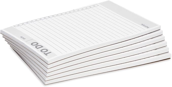Paper Junkie 6 Pack To Do List Notepads, Daily Reminder Checklist (8.5 x 5.5 In, 60 Sheets Each)