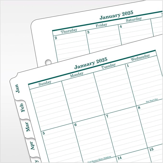 FranklinCovey - Original Two Page Per Day Ring-Bound Planner (Classic, Jan 2025 - Dec 2025)