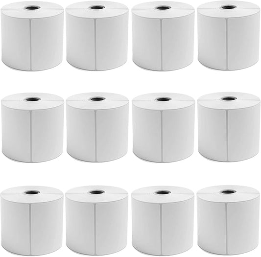 9527 Product 4x6 Direct Thermal Shipping Labels for Zebra 2844 ZP-450 ZP-500 ZP-505,Blank,450 Labels/Roll, 1" Core (12 Rolls)
