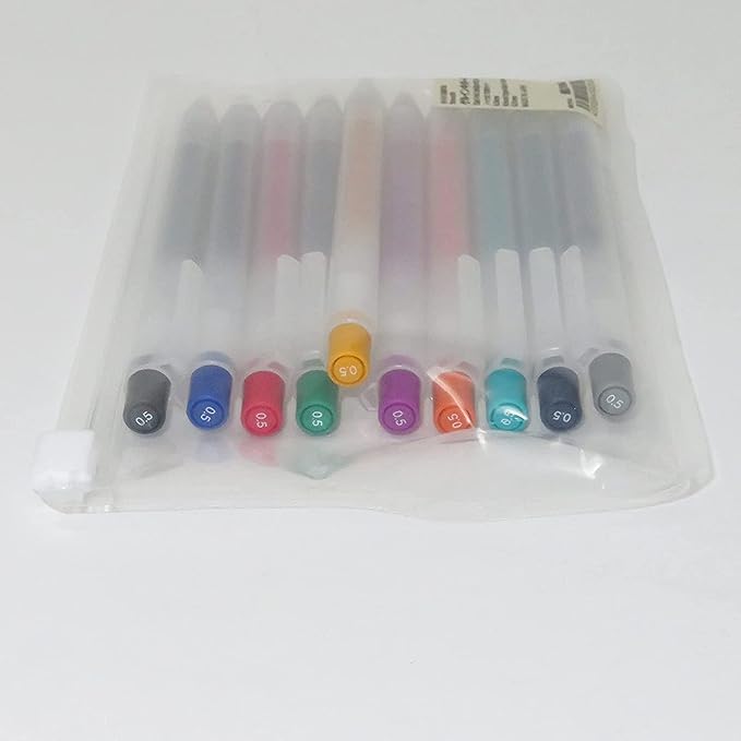 Muji Clear Ballpoint Gel Pen 0.5mm [10 colors SET] retractable