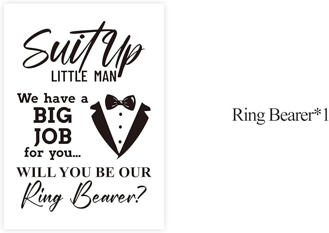 Ring Bearer Proposal Card, Will You Be Our Ring Bearer Card, Ring Bearer Request Card with Matching Envelopes.