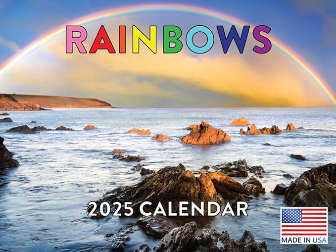 Rainbow Calendar 2025 Nature Landscape Monthly Wall Calender 12 Month | American Made In The USA